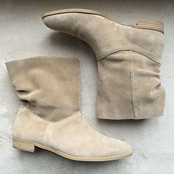 Splendid Claudia Tan Suede Slouchy Ankle Boots Women 7.5M Boho Hippie Casual - Picture 1 of 16